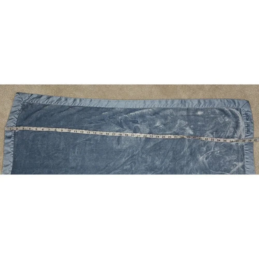 Carter's TINY BUT MIGHTY Solid Blue Fleece Baby Blanket Satin Trim 27x40